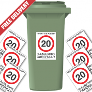 20 Is Plenty Speed Reduction Wheelie Bin Stickers